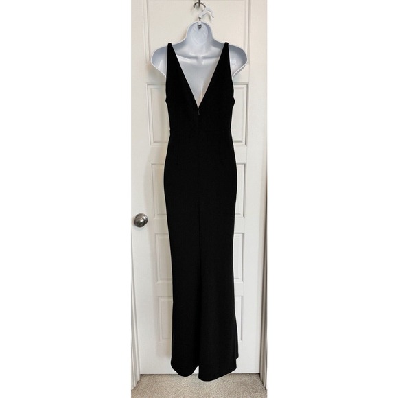 Lulus Dress Size L Black Melora Spaghetti Strap V-Neck Evening Cocktail Maxi - Picture 7 of 11